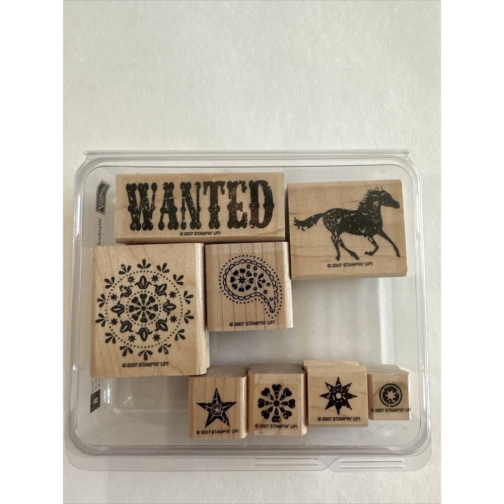 Stampin Up -‎ WANTED -Wood Mounted Stamp Set of 8